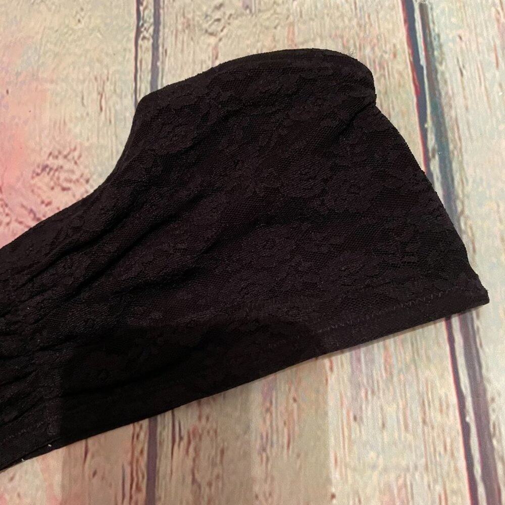 Victoria's Secret PINK Bralette Womens Medium Black Lace Bandeau Bralet Bra - Picture 2 of 7